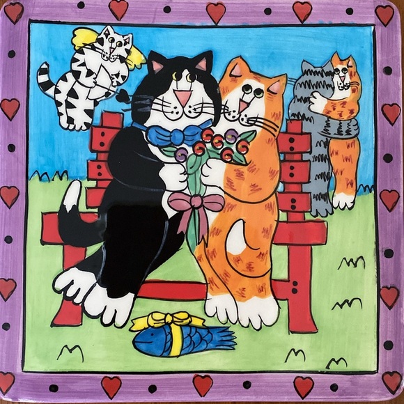 Catzilla Tile Art Trivet-Cats In Love - Picture 8 of 9
